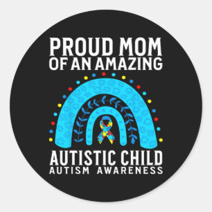 Adesivo Redondo Autismo Mãe Autismo Apoio à Consciência Presente A