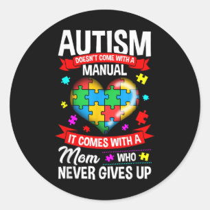 Adesivo Redondo Autismo Mãe Camisa Mulheres Autismo Sensibilização