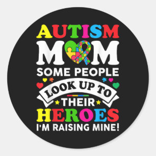 Adesivo Redondo Autismo Mãe Criando Heróis Autismo Mãe Criança de