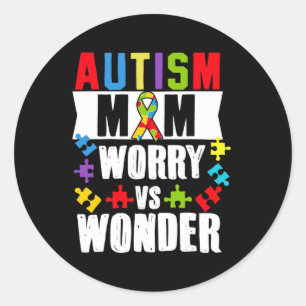 Adesivo Redondo Autismo Mãe Preocupa-Se Com Deficiência Maravilha
