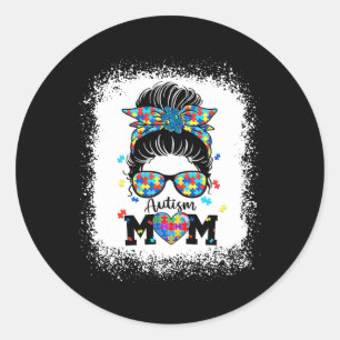 Adesivo Redondo Autismo Mãe Vida Mensagem Bun Estigia Mães Bandana