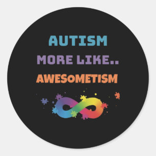 Adesivo Redondo Autismo Mais Como Awesometismo Colorido