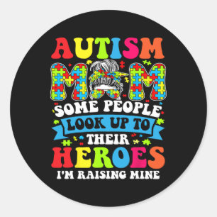 Adesivo Redondo Autismo Mamãe Shirt