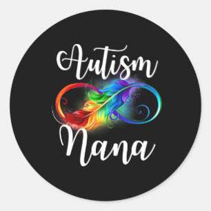 Adesivo Redondo Autismo Nana Neurodiversity Rainbow Infinity Sinal