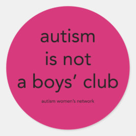 Adesivo Redondo Autismo não é um clube para rapazes: autocolantes