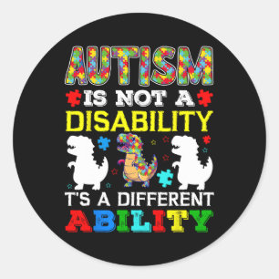 Adesivo Redondo Autismo não é uma deficiência é um hambúrbio difer