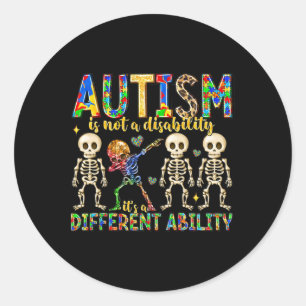 Adesivo Redondo Autismo não é uma deficiência é um hambúrbio difer