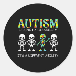 Adesivo Redondo Autismo não é uma deficiência é um hambúrbio difer