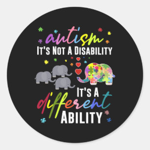 Adesivo Redondo Autismo não é uma deficiência é uma habilidade dif