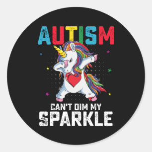 Adesivo Redondo Autismo não pode atrapalhar minha consciência de U