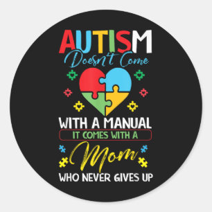 Adesivo Redondo Autismo Não Vem Com Consciência Manual Com Uma
