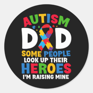 Adesivo Redondo Autismo Pai Quebra-cabeça Fita Ortodia Filho Herói
