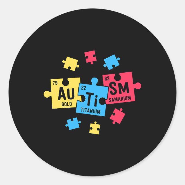 Adesivo Redondo Autismo Para Professores SPED Elementos de Mesa Pe (Frente)