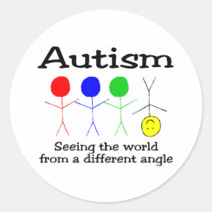 Adesivo Redondo Autismo que vê o mundo de um ângulo diferente