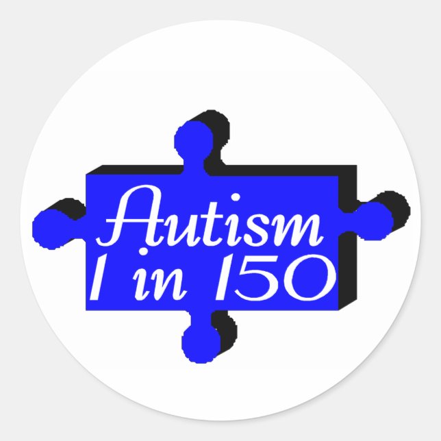 Adesivo Redondo Autismo Quebra-cabeça Piece Blue (Frente)