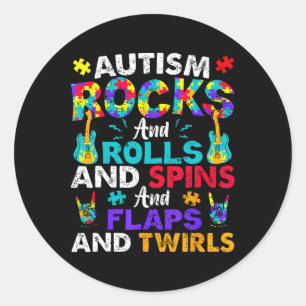 Adesivo Redondo Autismo Rocks Roça Flaps Sensibilização Crianças M