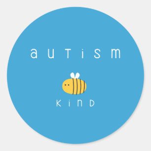 Adesivo Redondo autismo seja gentil, palhaços