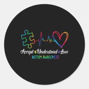Adesivo Redondo Autismo Sensibilização Aceita Compreender Autismo 