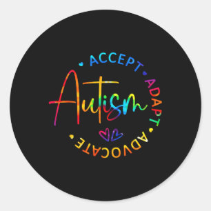 Adesivo Redondo Autismo Sensibilização Aceite Adaptar Advocate Aut