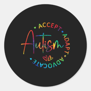 Adesivo Redondo Autismo Sensibilização Aceite Adaptar Advocate Aut