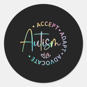 Adesivo Redondo Autismo Sensibilização Aceite Adaptar Advocate Aut