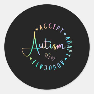 Adesivo Redondo Autismo Sensibilização Aceite o Adaptar Advocate C
