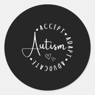 Adesivo Redondo Autismo Sensibilização Aceite o Adaptar Advocate C