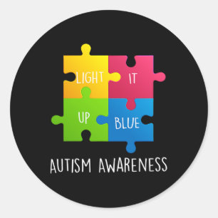 Adesivo Redondo Autismo Sensibilização Acende Azul