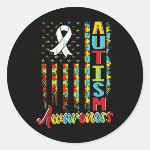 Adesivo Redondo Autismo Sensibilização Autistas Apoiam Autistas A