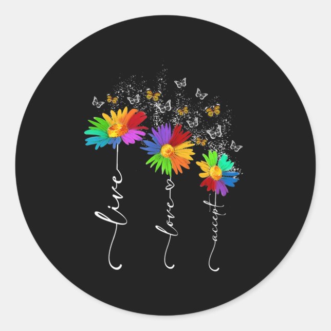 Adesivo Redondo Autismo Sensibilização Camisa Amor Aceita Autismo  (Frente)