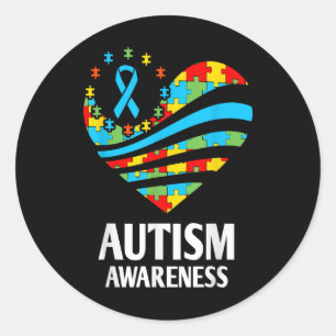 Adesivo Redondo Autismo Sensibilização Camisa Mulheres Coração Apo