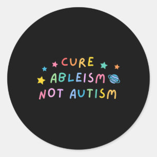 Adesivo Redondo Autismo Sensibilização Cura Ableismo Não Autismo