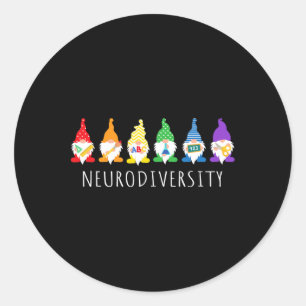 Adesivo Redondo Autismo Sensibilização Gnomo Neurodiversity Oferec
