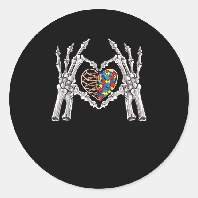 Adesivo Redondo Autismo Sensibilização Gótica Autismo Quebra-cabeç (Frente)