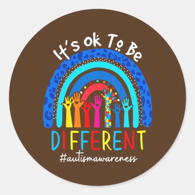 Adesivo Redondo Autismo Sensibilização Homens Meninas Meninas Idei (Frente)