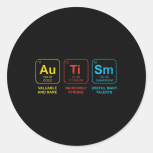 Adesivo Redondo Autismo Sensibilização Mulheres Homens Elementos p