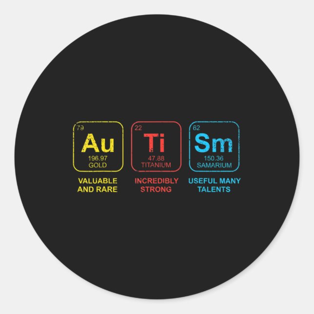 Adesivo Redondo Autismo Sensibilização Mulheres Homens Elementos p (Frente)