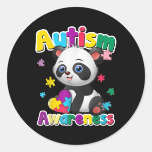 Adesivo Redondo Autismo Sensibilização Panda Quebra-cabeça - Peças
