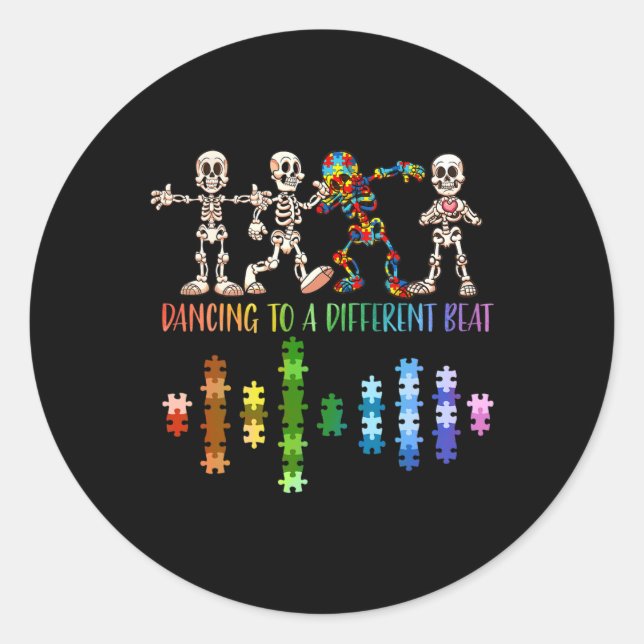 Adesivo Redondo Autismo Sensibilização para as Deficiência Dia da  (Frente)