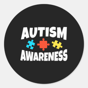 Adesivo Redondo Autismo Sensibilização Quebra-cabeça de Peça Supor