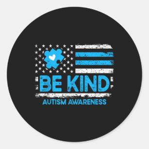 Adesivo Redondo Autismo Sensibilização Seja Bondade Para Homens Mu
