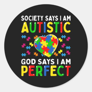 Adesivo Redondo Autismo Sensibilização Sociedade Diz Que Eu Sou Au