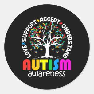 Adesivo Redondo Autismo Shirt Love Aceita Suporte Autismo Autismo