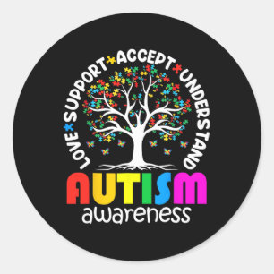 Adesivo Redondo Autismo Shirt Love Aceita Suporte Autismo Autismo