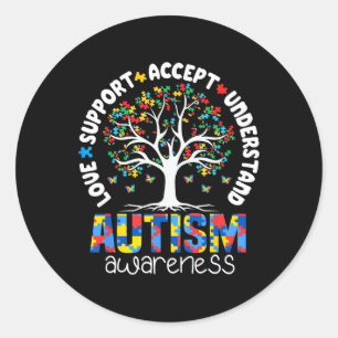 Adesivo Redondo Autismo Shirt Love Aceita Suporte Autismo Autismo 