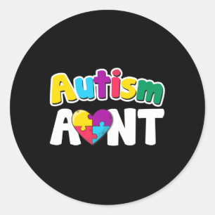 Adesivo Redondo Autismo Tia Conscientista Quebra-cabeça