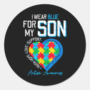 Adesivo Redondo Autismo usa azul pelo filho conscientização pai mã