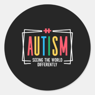 Adesivo Redondo Autismo Vendo o Mundo de Forma Diferente Conscient
