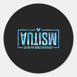 Adesivo Redondo Autismo Vendo O Mundo Diferentemente Autismo Aware
