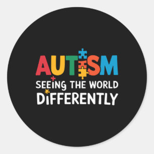 Adesivo Redondo Autismo Vendo O Mundo Diferentemente Autismo Aware